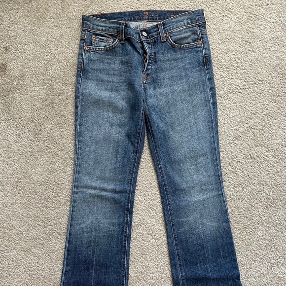 7 For All Mankind Button Fly Boycut/Bootcut Jeans, Size 28 - New - Picture 9 of 11